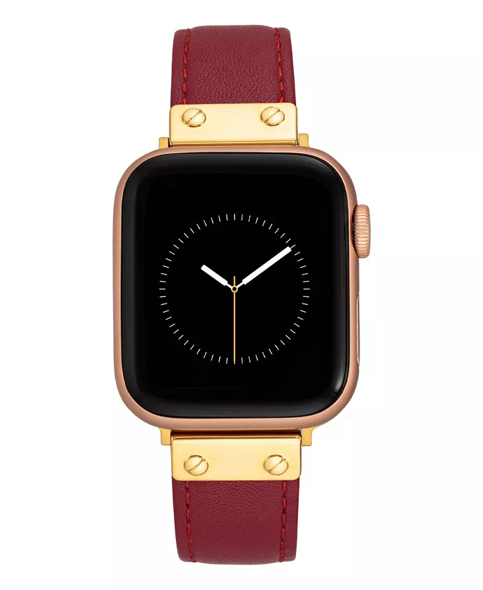 

Женский ремешок для Apple Watch 42 мм (Series 10) и 38/40/41 мм из натуральной кожи красного цвета Anne Klein