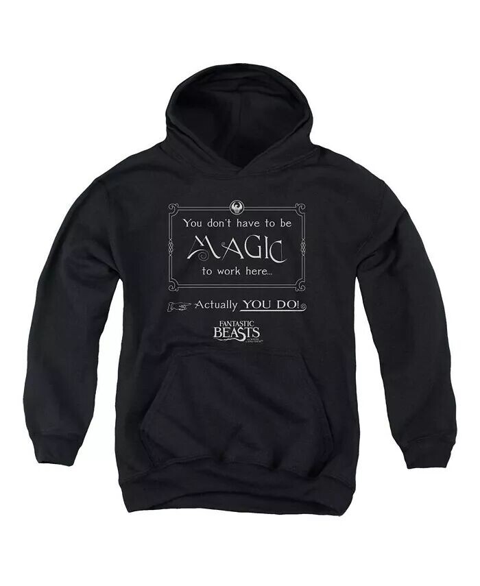 

Мальчики Молодежь Magic To Work Here Pull Over Hoodie / Толстовка с капюшоном Fantastic Beasts, черный