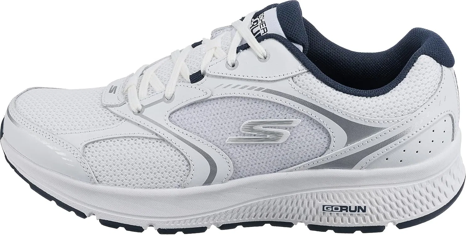 Мужские беговые кроссовки Skechers Go Run Consistent-Specie, White And Navy Leather Textile — фото 2