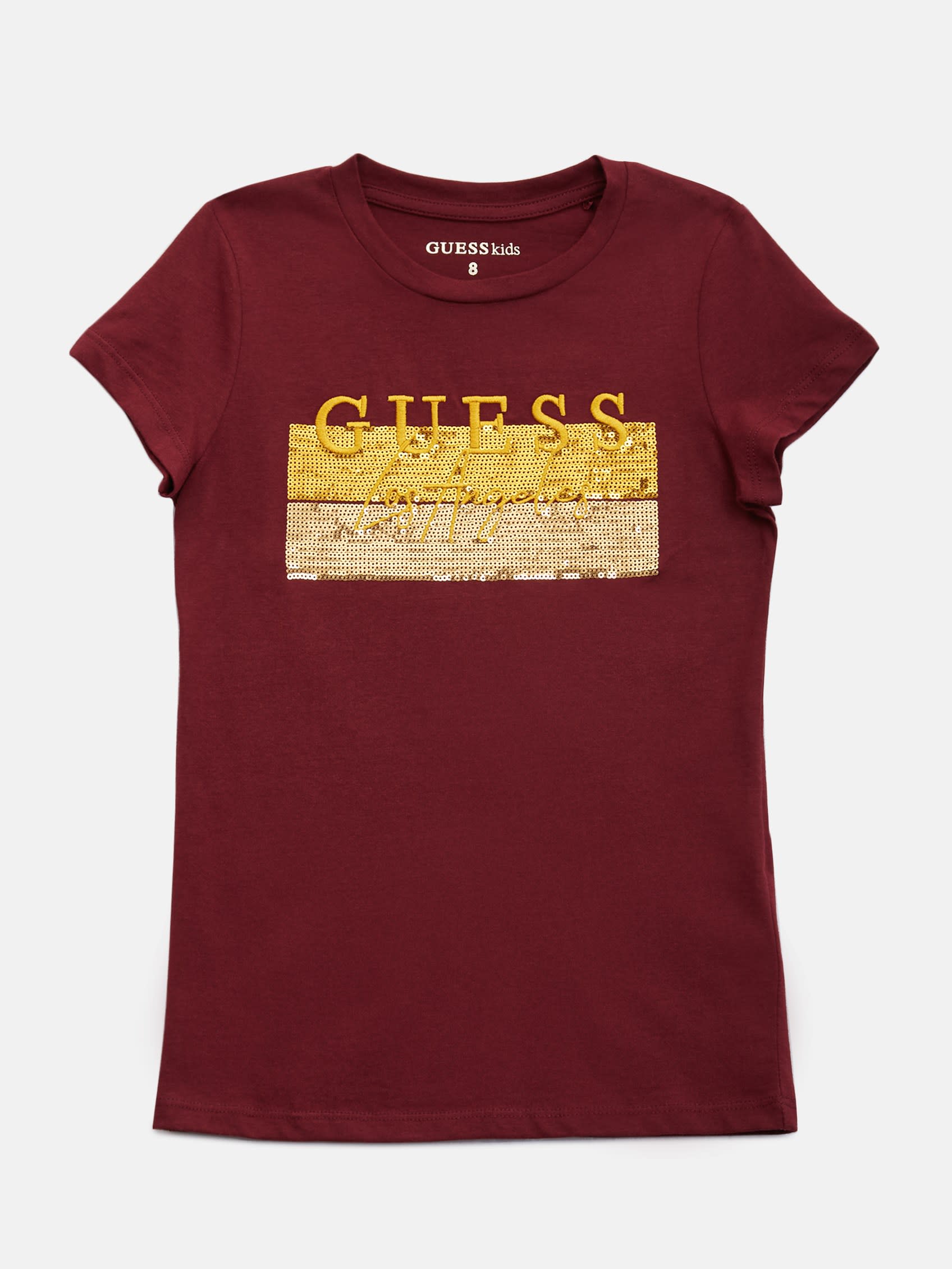 

Футболка с круглым вырезом Junie (7-14) Guess Factory, цвет mystic wine