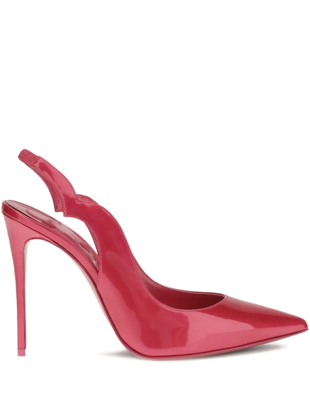 Туфли-лодочки из лакированной кожи с открытой пяткой 100 мм Christian Louboutin, красный