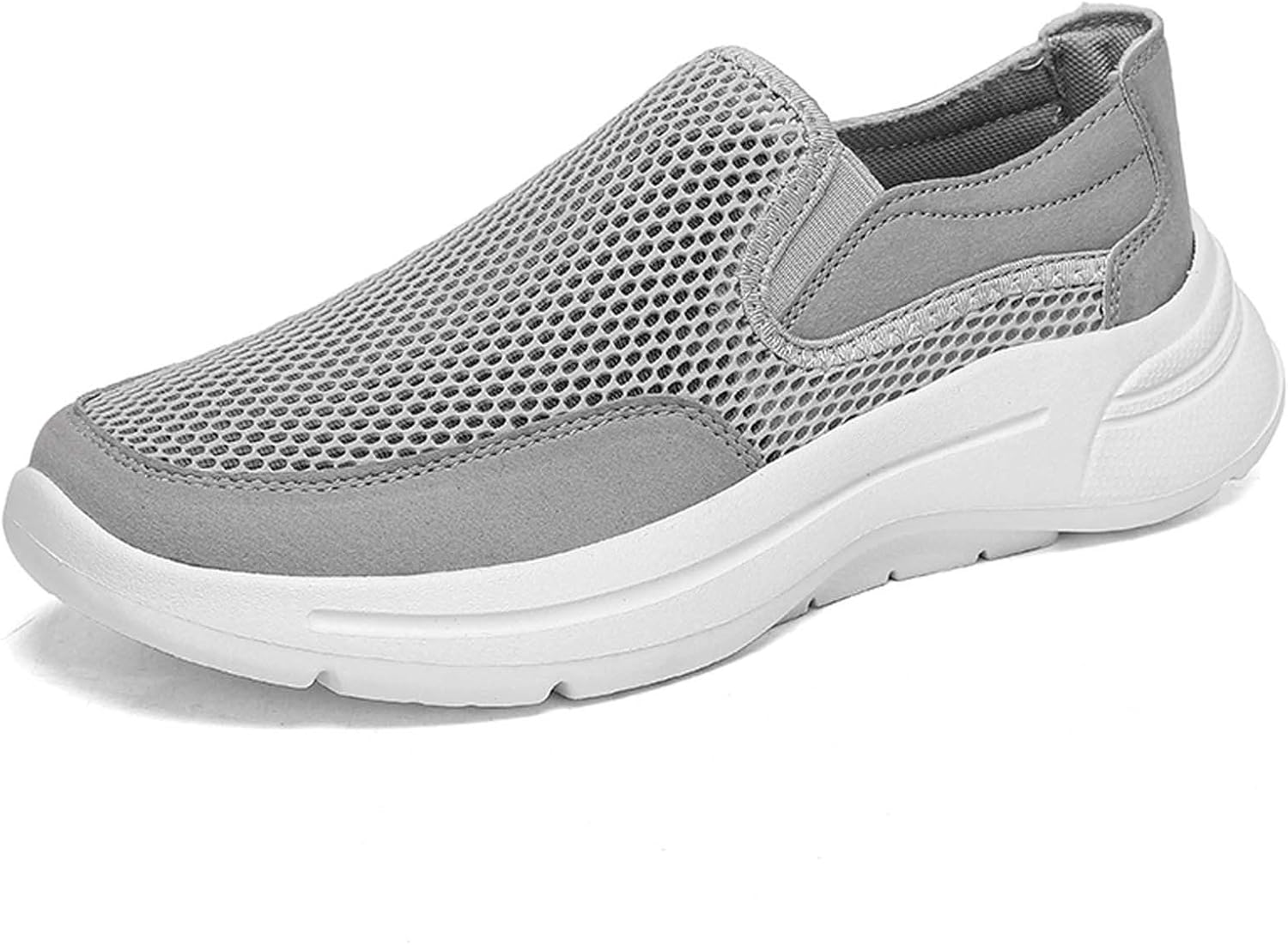 

Мужские легкие дышащие слипоны кроссовки для ходьбы, бега, тренажерного зала, йоги, активного отдыха летом и весной Generic, серый