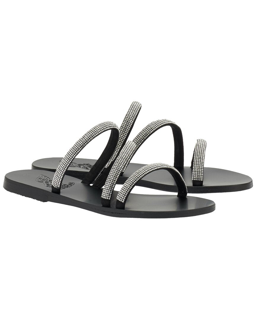 Древнегреческие сандалии Polytimi с бриллиантами Ancient Greek Sandals, черный