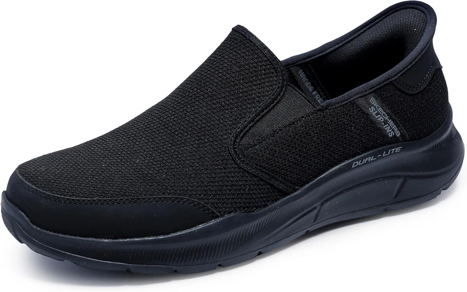 Мужские кроссовки Skechers Equalizer 5.0 Drayze Hands-Free Slip in Trainers, Black Mesh Duraleather Black Trim