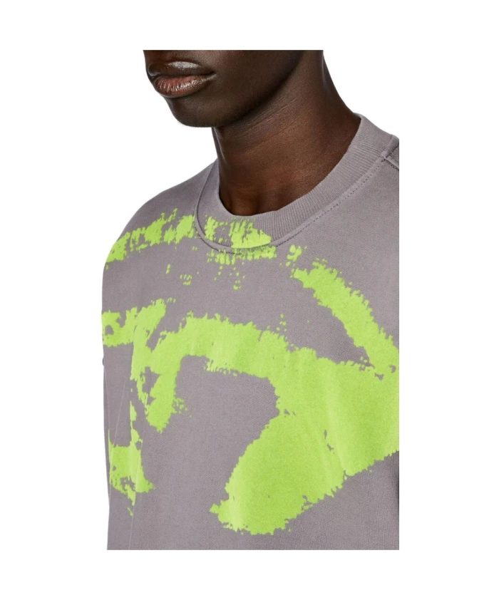 Свитшот Diesel With Distressed Flocked Logo, лиловый — фото 4