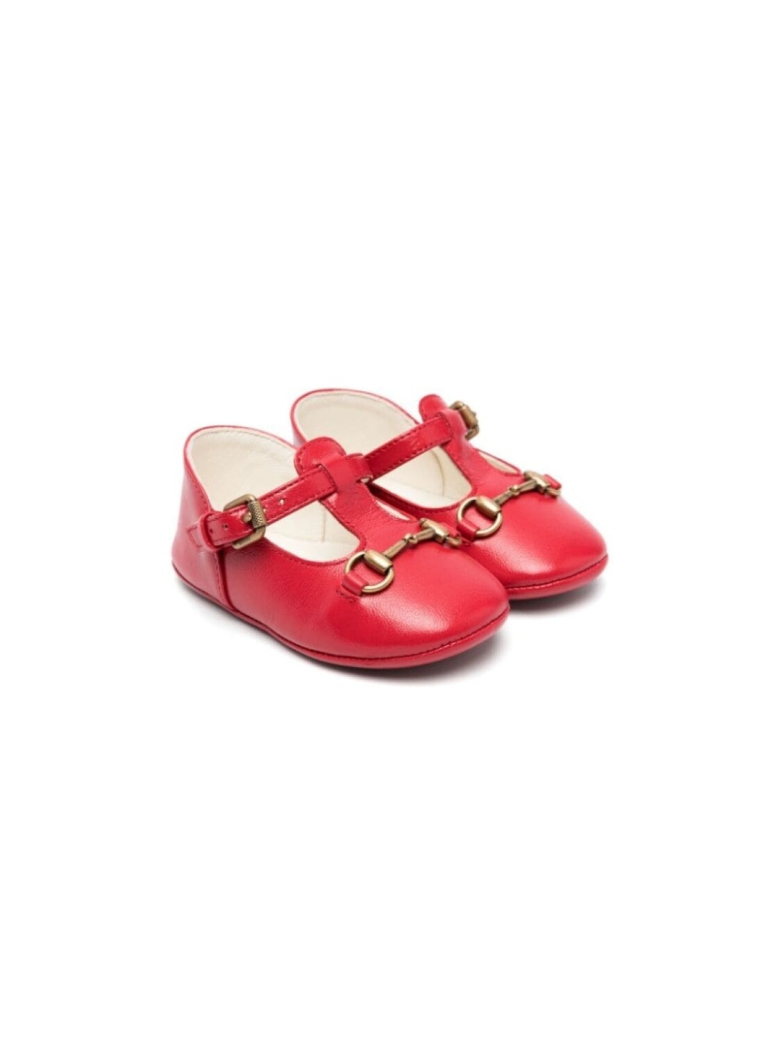 

Gucci Kids балетки с пряжкой Horsebit, красный