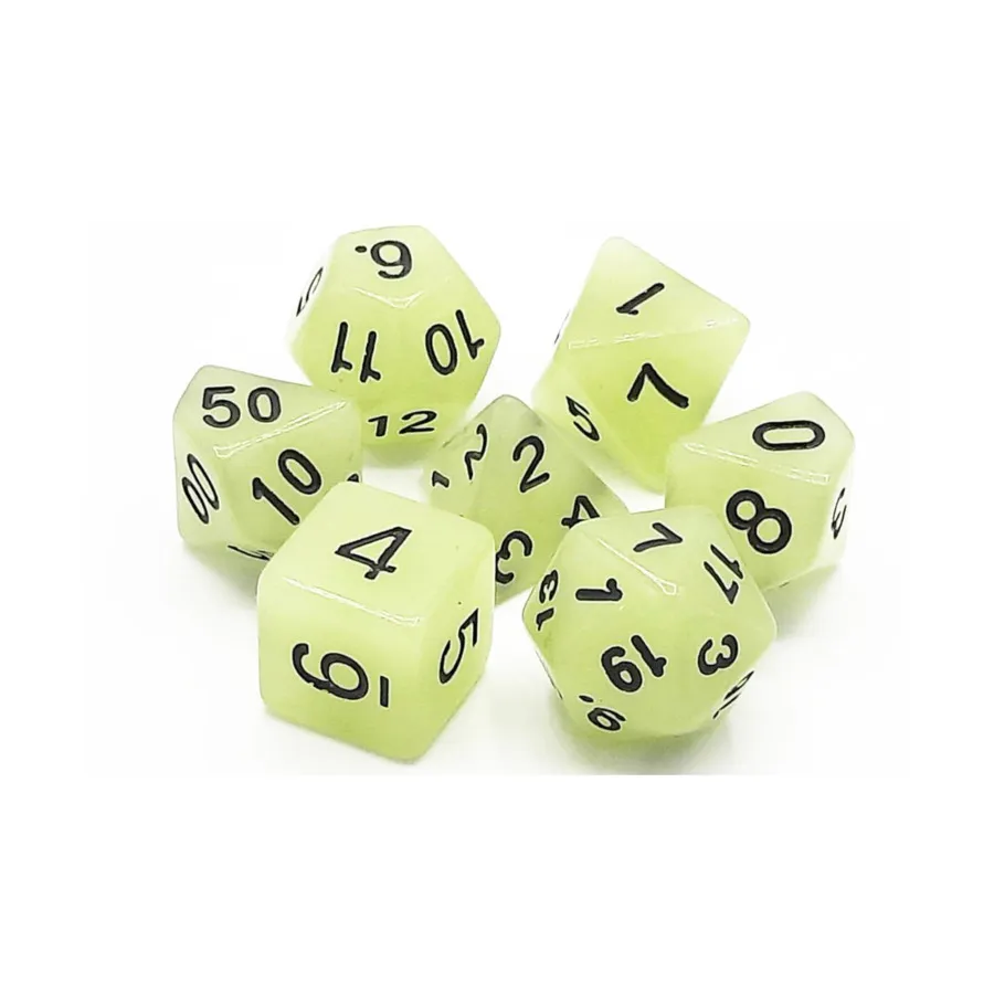 

Набор Poly — светящийся серый с черным, Acrylic-Resin Dice - Glow