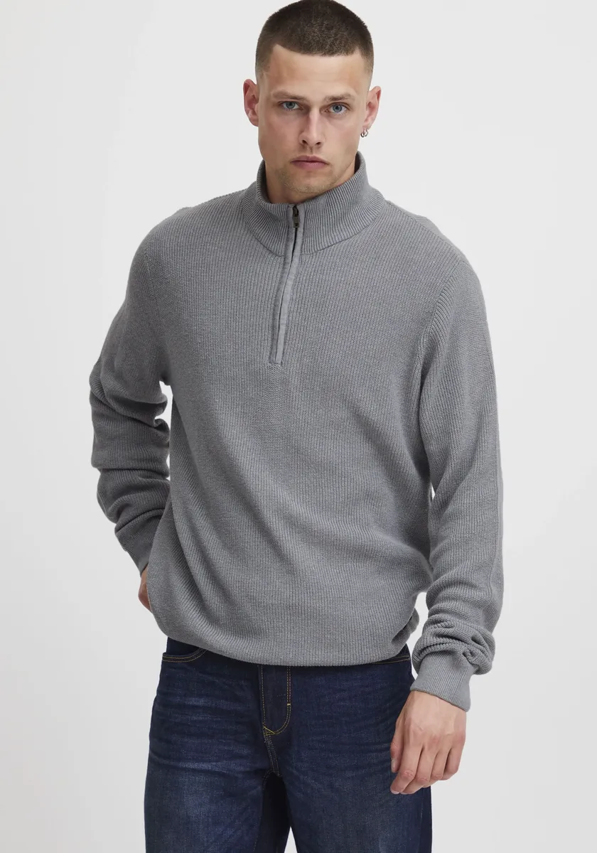 

Свитер с воротником-стойкой "BL Pullover BH Codford с полумолнией" Blend, серый