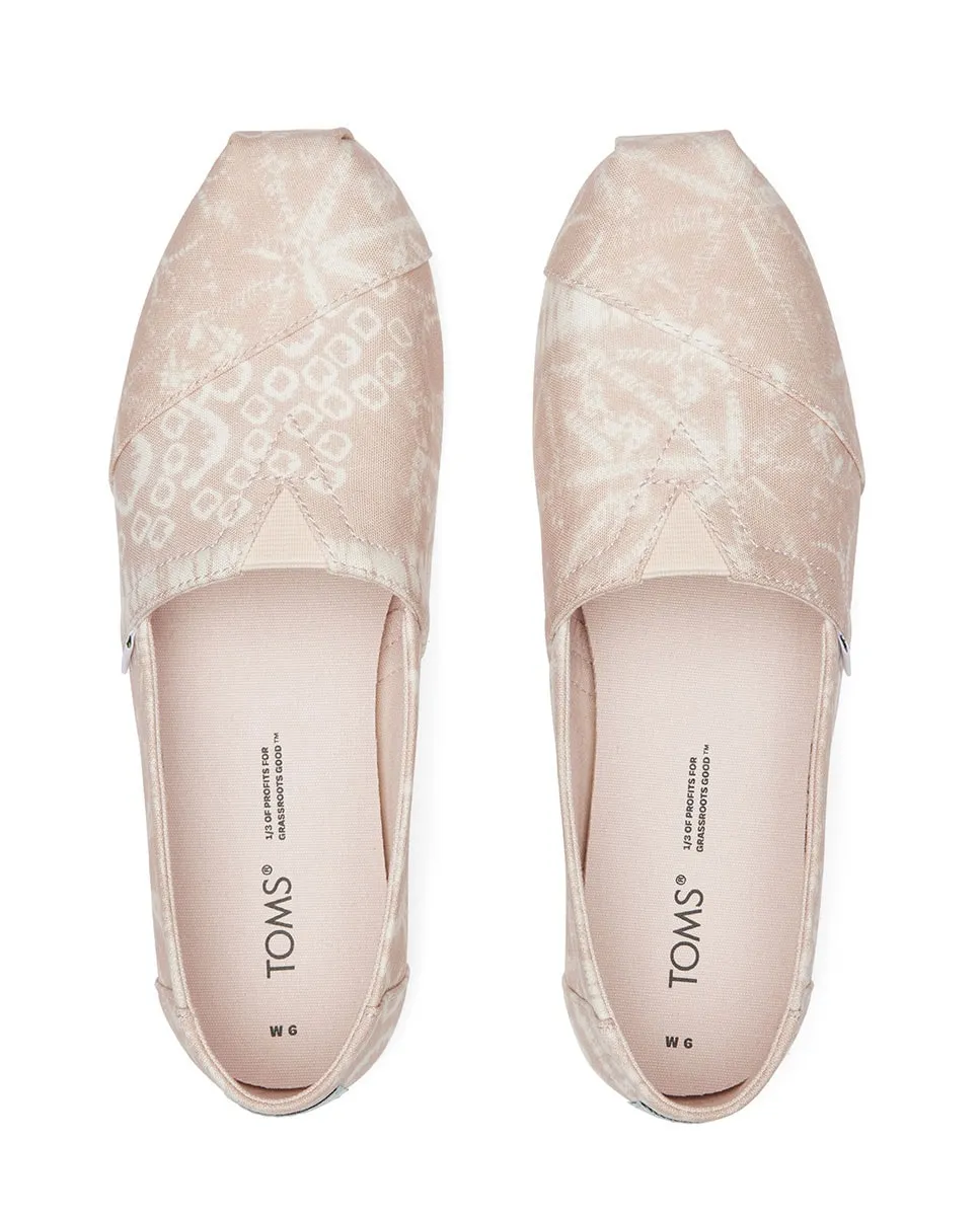Женские плоские эспадрильи из розового холста Toms — фото 2