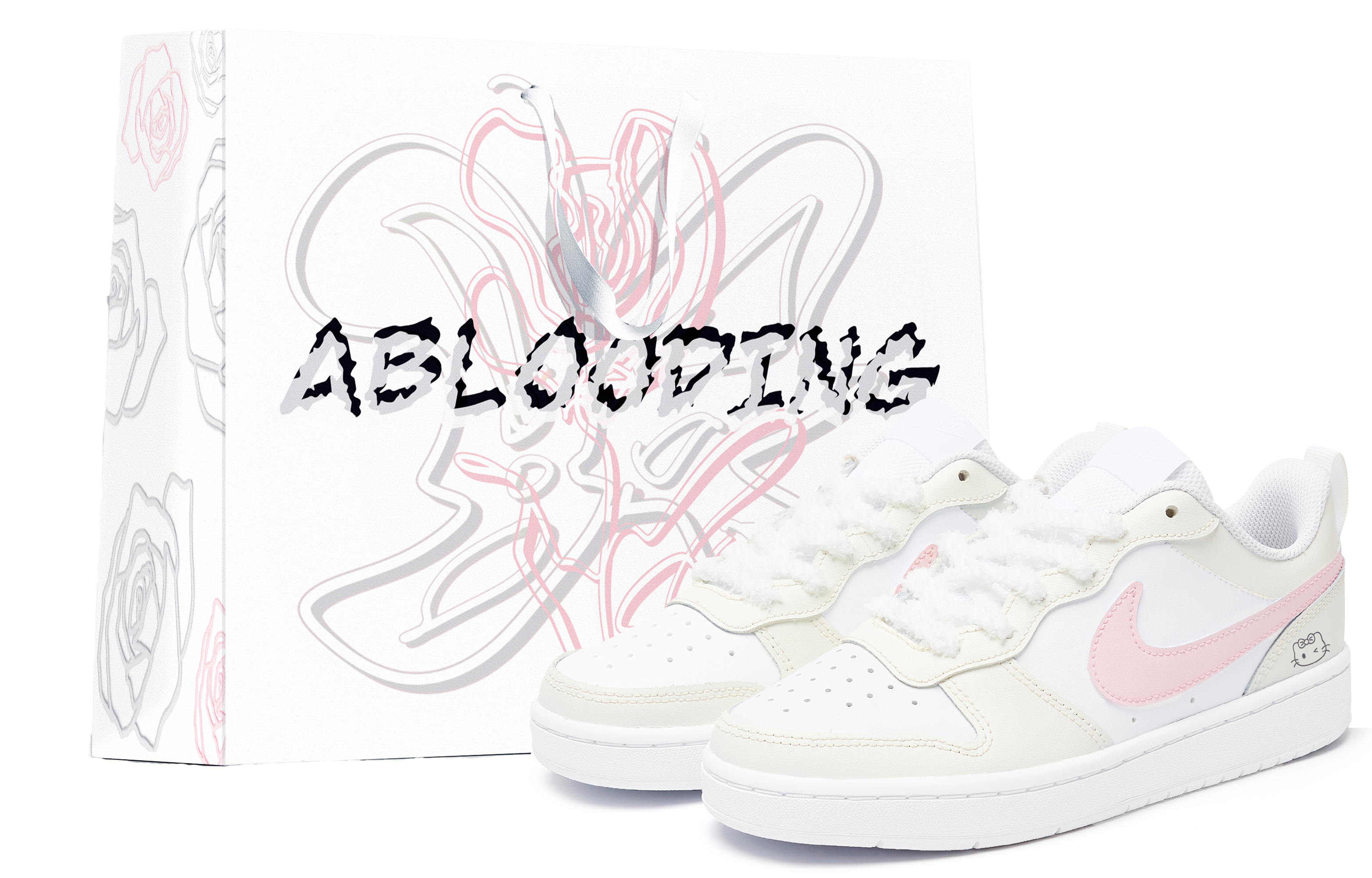 

Nike Детские кроссовки для скейтбординга Court Borough Strawberry Cream Puff Low Top, кремовые, для подростков