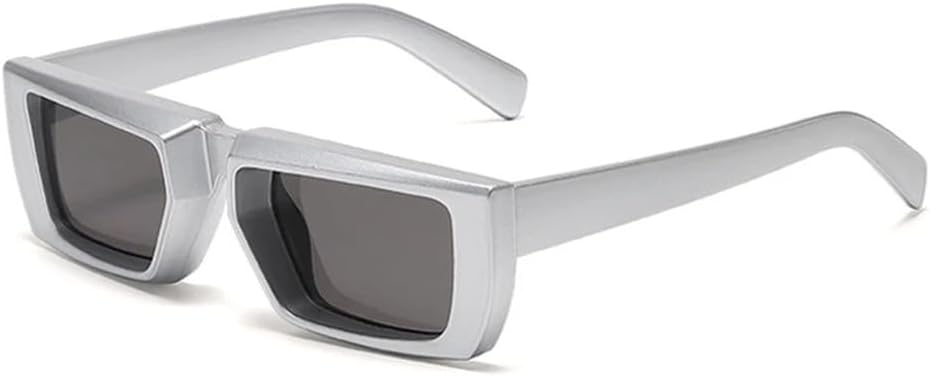 

Солнцезащитные очки прямоугольной формы для женщин в стиле ретро с защитой от УФ-излучения UV400 для мужчин, солнцезащитные очки с градиентным покрытием HDUBFY, C2-silver-grey