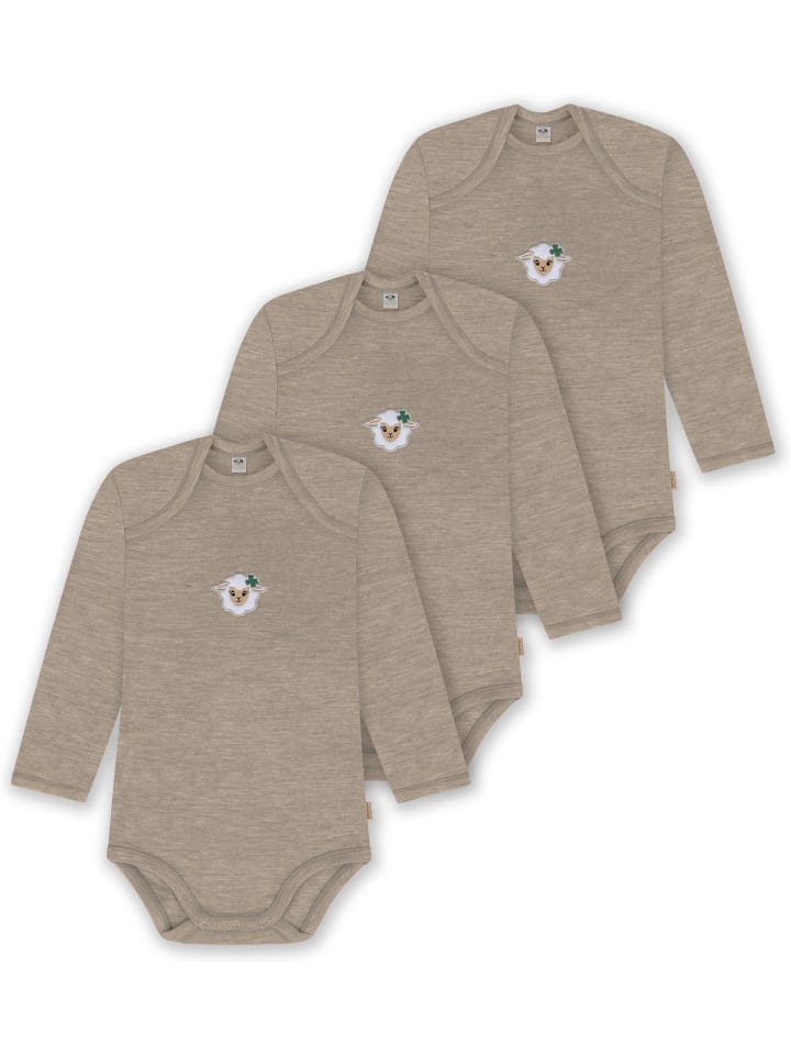 

Normani Outdoor Sports Комплект из 3 детских боди из мериносовой шерсти с длинными рукавами, цвет Окленд, бежевый