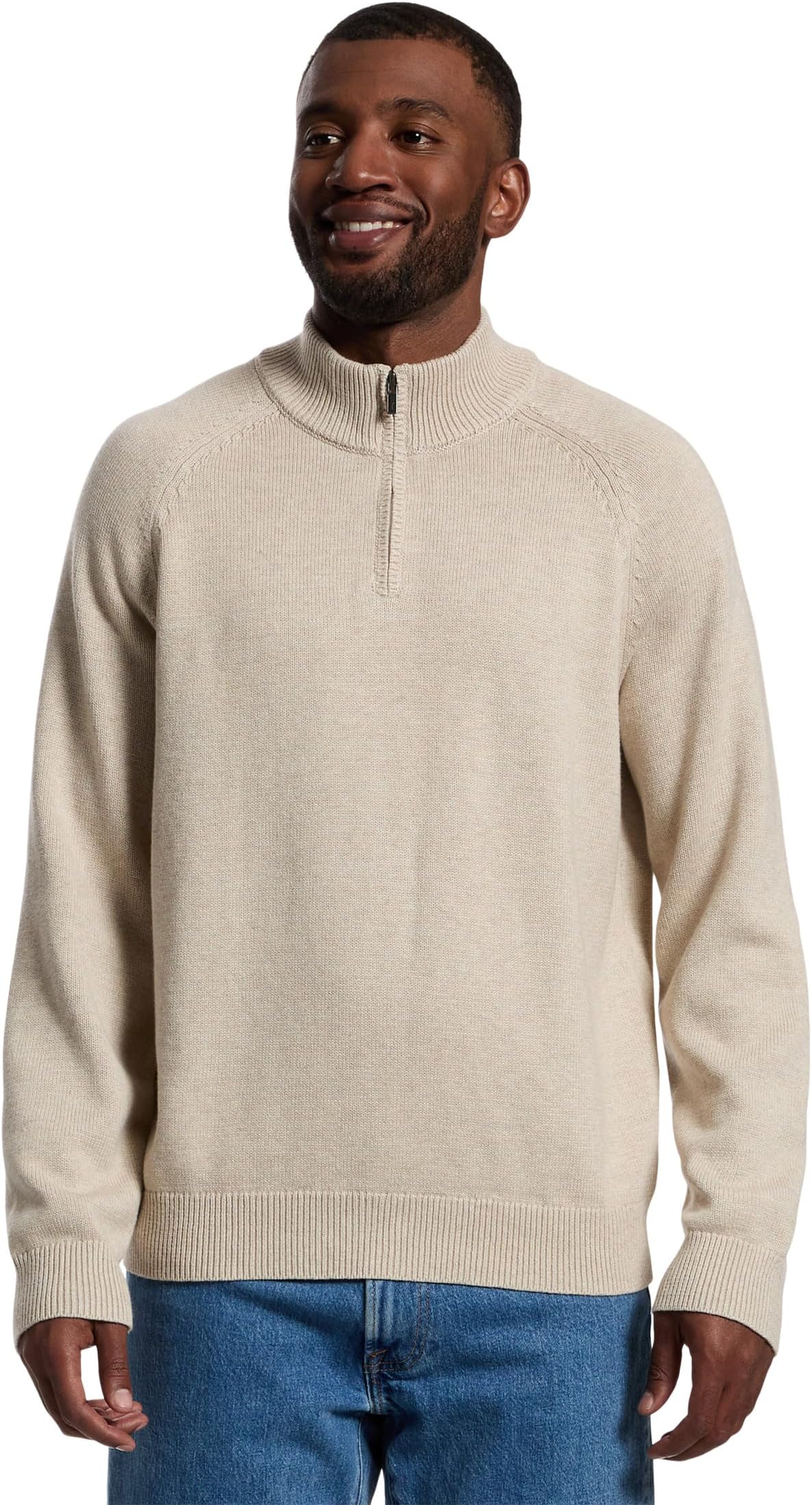 

Свитер L.L.Bean Men's Wicked Soft Cotton/Cashmere Sweaters 1/4 zip, New Khaki