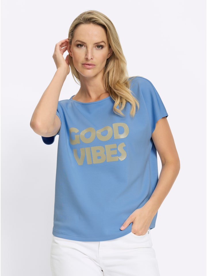 

Heine Футболка с коротким рукавом небесно-голубого и песочного цвета, Синий, Heine Футболка с коротким рукавом небесно-голубого и песочного цвета