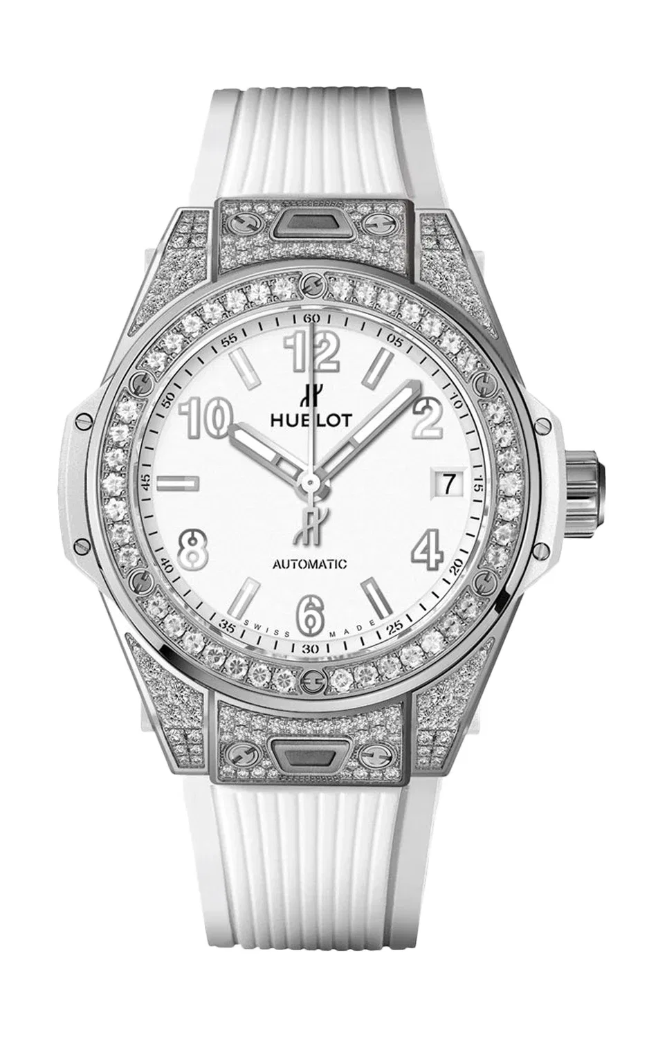 СТАЛЬ ONE CLICK БЕЛЫЕ С ПАВЕ - 465.SE.2010.RW.1604 HUBLOT, черный