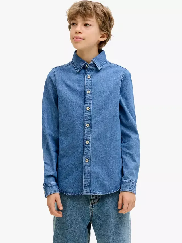 Детская джинсовая рубашка Stanley 021, синяя Jack & Jones