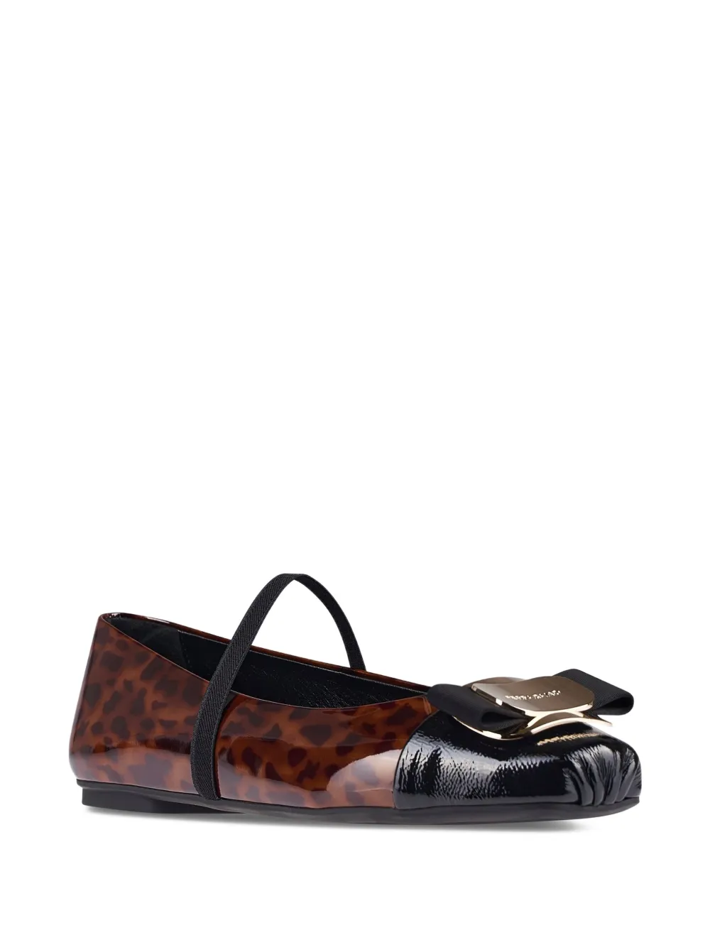 Балетки Vara Plate из лакированной кожи Ferragamo, коричневый — фото 2