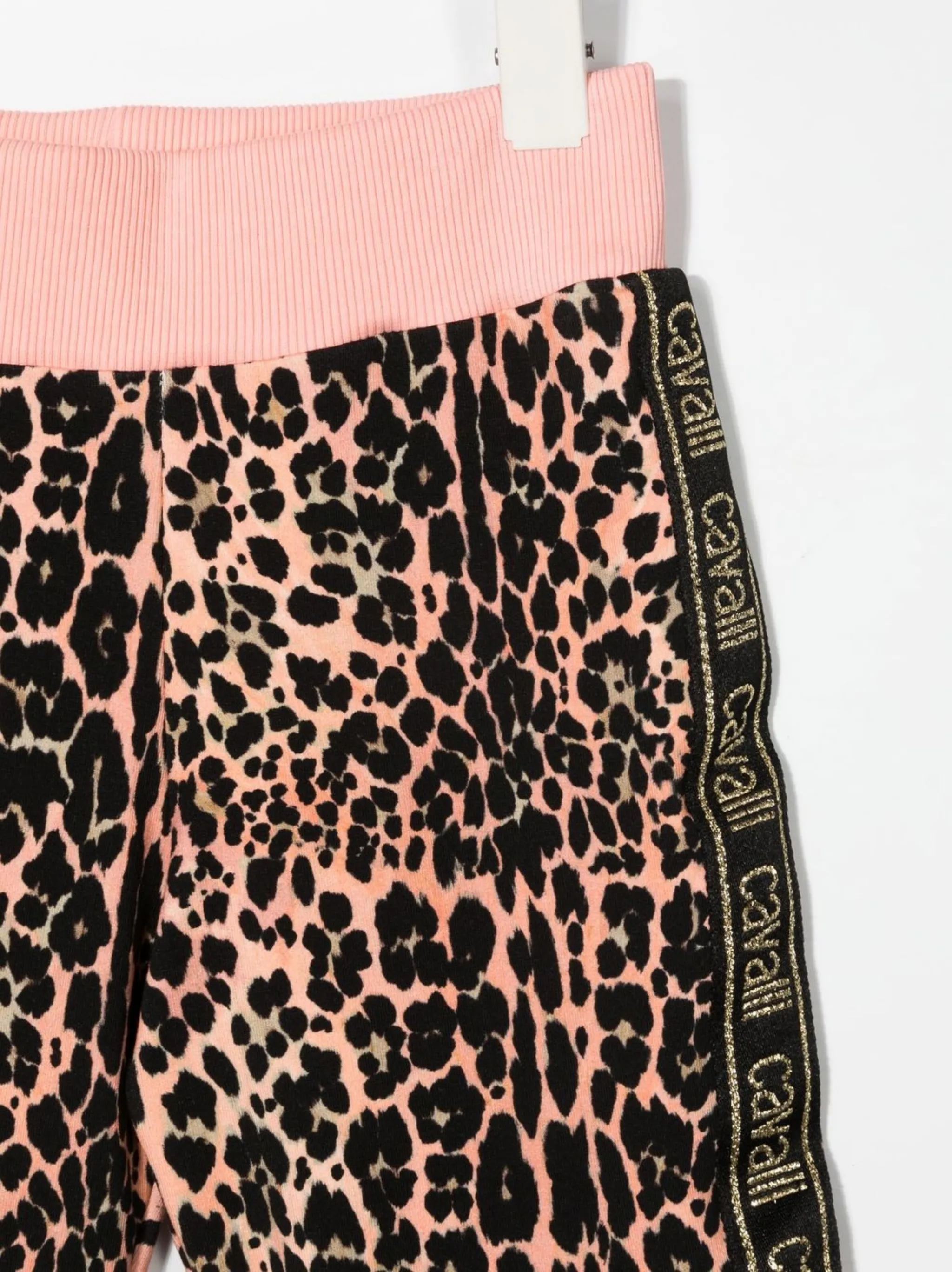 Спортивные брюки с леопардовым принтом Roberto Cavalli Junior, розовый — фото 3
