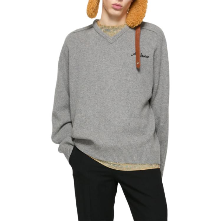 

Джемпер с V-образным вырезом Acne Studios, темно-серый mixed color