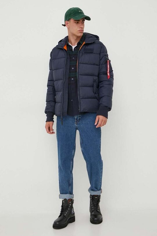 

Пуховик с капюшоном FD Alpha Industries, темно-синий