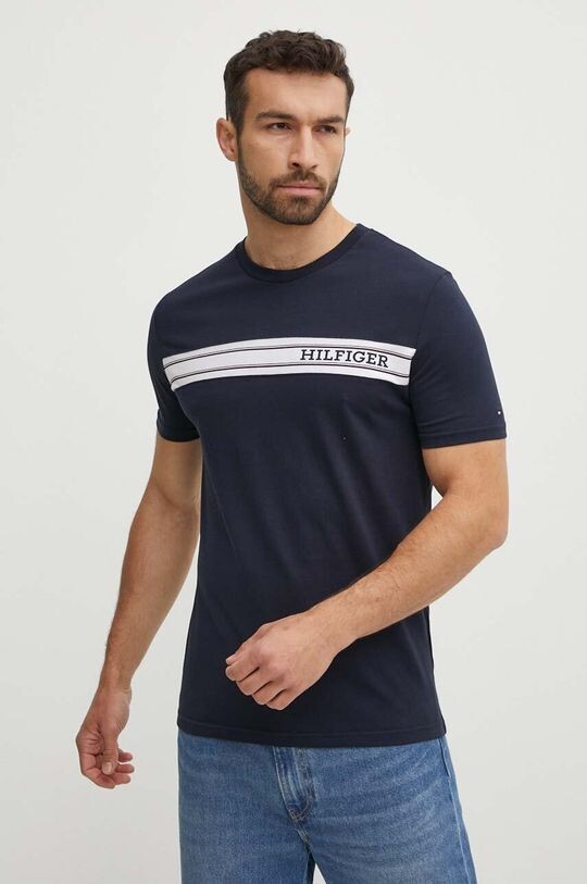 

Хлопковая футболка Tommy Hilfiger, темно-синий