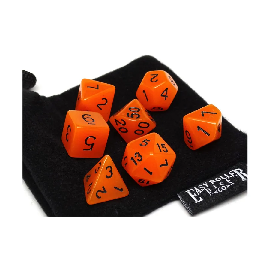 

Оранжевое свечение в темноте с черным (7), Dice - 7 Piece Poly Sets - Assorted (Easy Roller Dice)