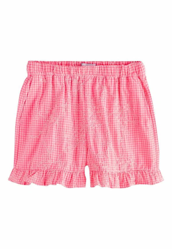 Шорты в клетку стандартного кроя с вышивкой Next, Neon Pink White