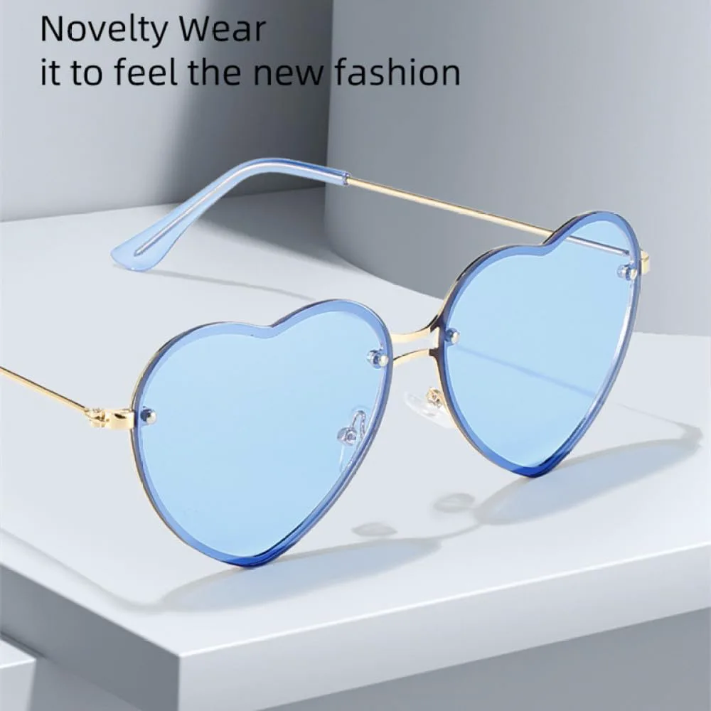 

Женские солнцезащитные очки в форме сердца с тонированными линзами, конфетного цвета, прозрачные, без оправы, защита от ультрафиолета UV400 (2027) MTZJH, Green