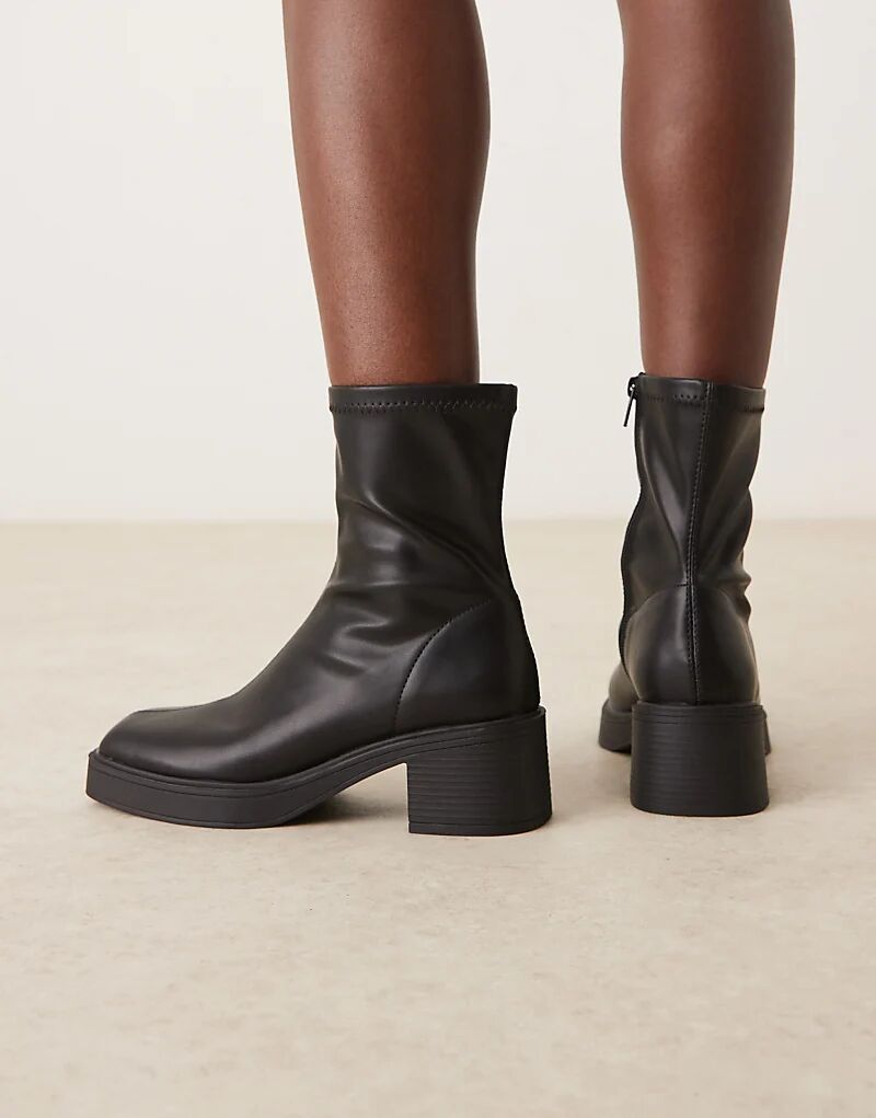 Ботильоны Raven на среднем каблуке ASOS DESIGN Wide Fit, черные — фото 3