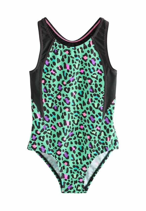 Спортивный купальник стандартного кроя с открытой спиной Next, Turquoise Blue Animal