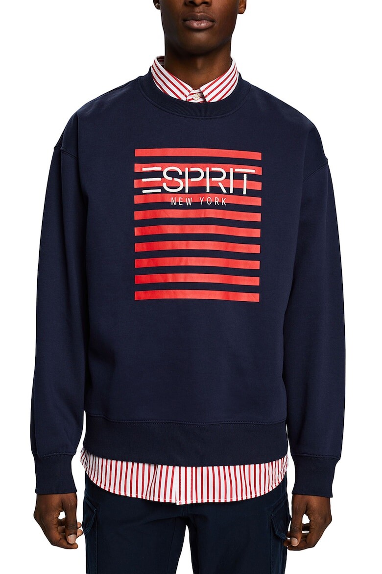 

Толстовка с узором и овальным вырезом Esprit, синий