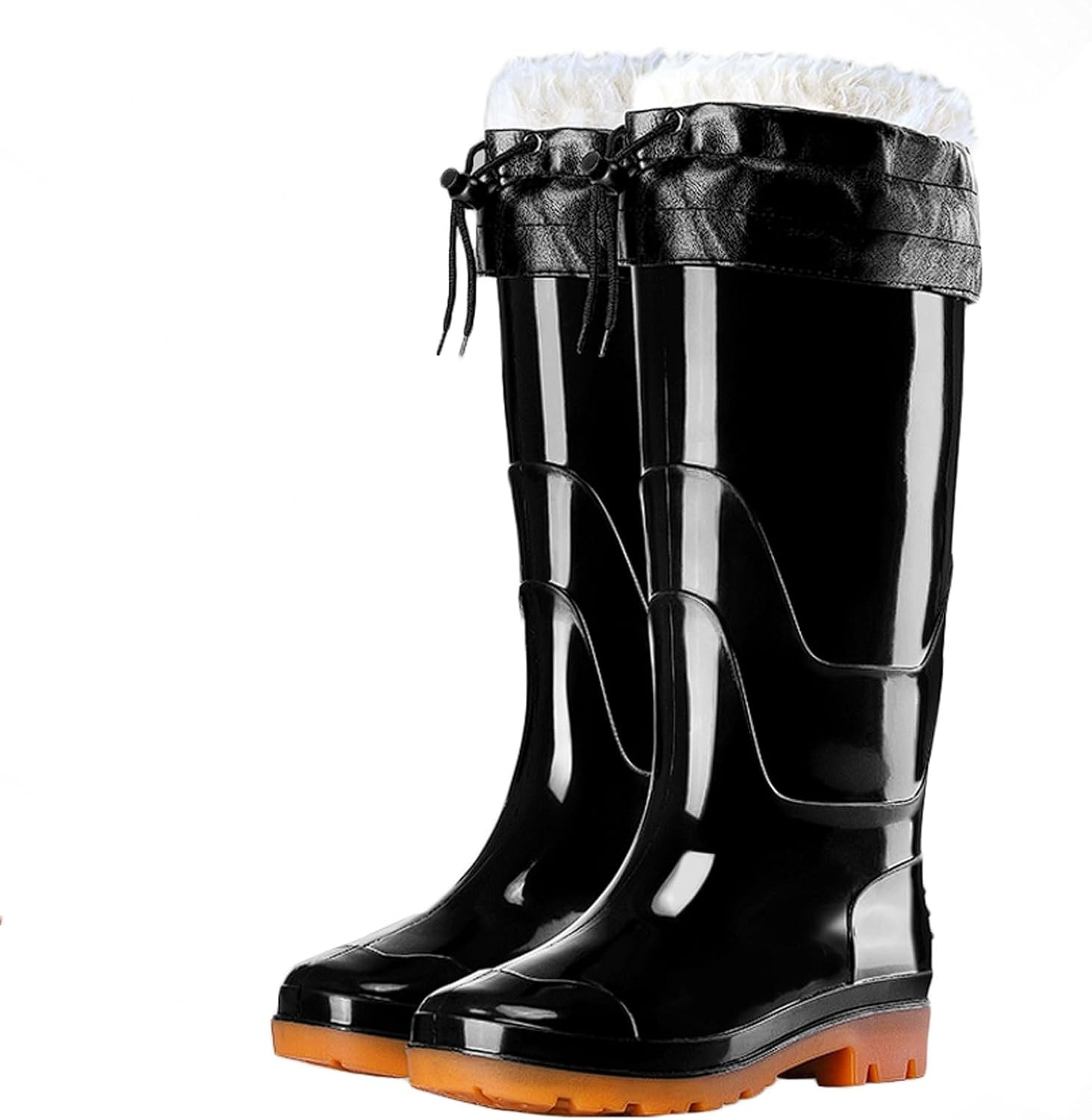 

Высокие и средние водонепроницаемые резиновые сапоги, противоскользящие сапоги с флисовой подкладкой и подошвой из коровьей кожи для строительства и мойки автомобилей Clingre Boutique Shop, 35CM Type 3