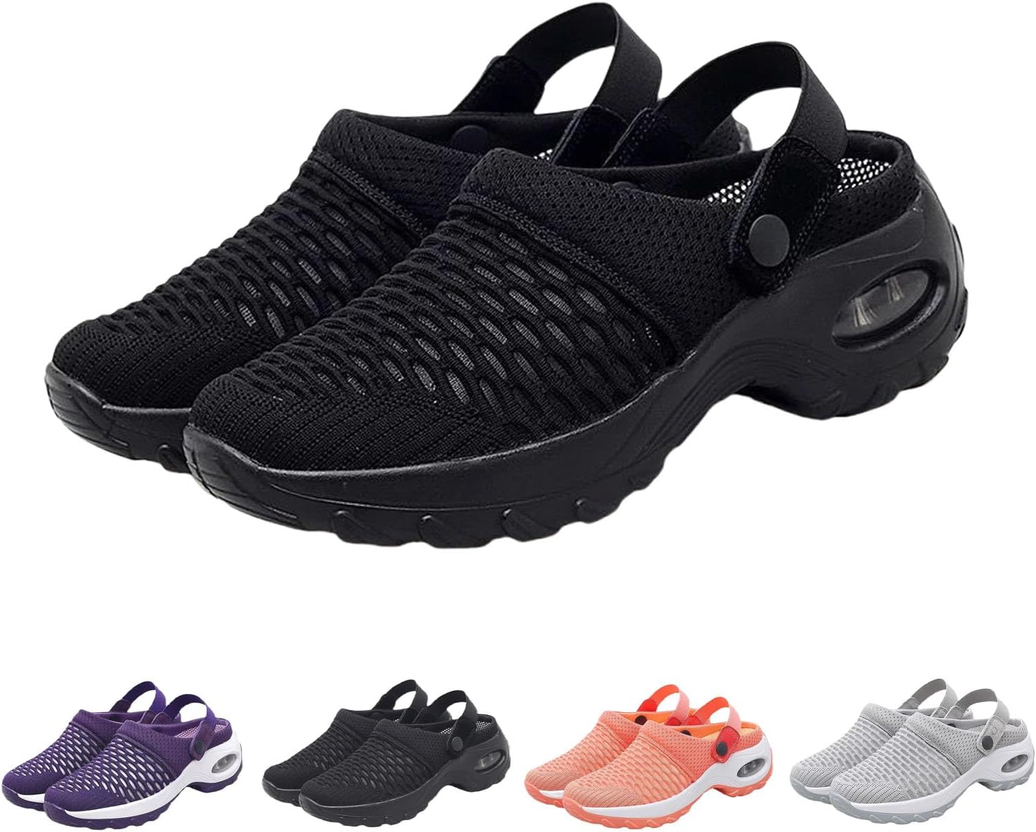 

Мужские ортопедические летние сандалии - дышащая сетка, поддержка свода стопы, толстая подошва, удобные для надевания, нескользящие легкие тапочки для дома и улицы Generic, черный