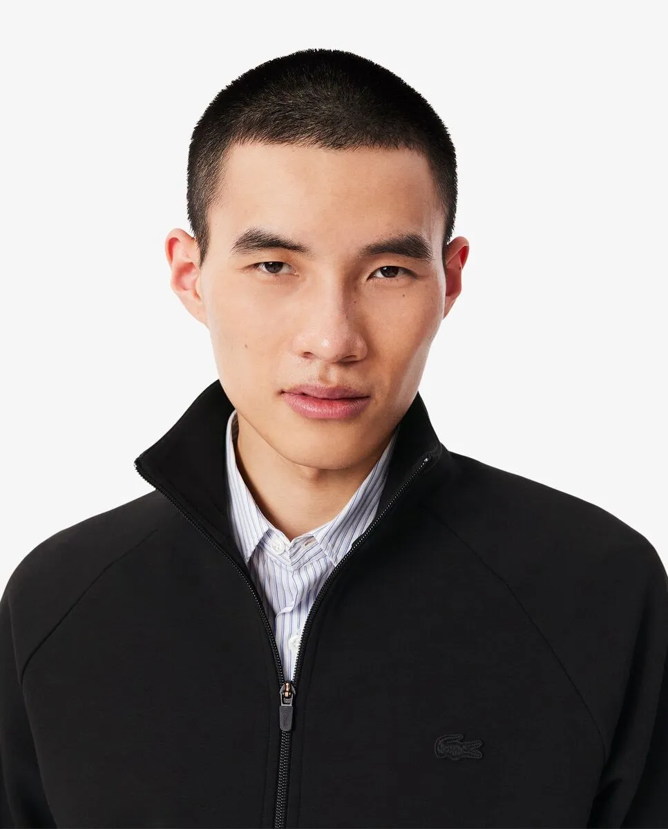 Мужская толстовка с молнией из трикотажа с двойной лицевой стороной Lacoste, черный — фото 3