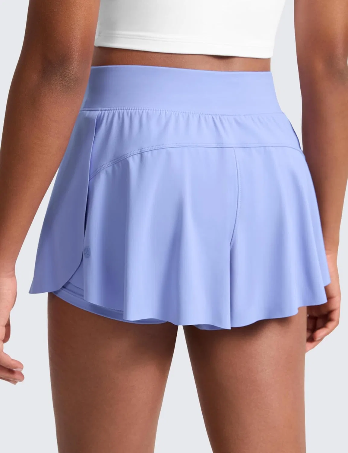 Шорты для девочек 2-в-1 с юбкой, CRZ YOGA, Periwinkle Purple — фото 3