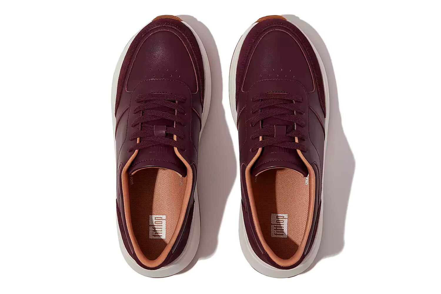 Кроссовки F-mode lth на танкетке из замша Fitflop, бордовый — фото 2