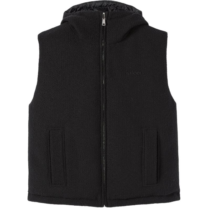 

GUCCI Реверсивный шерстяной жилет из букле, Black