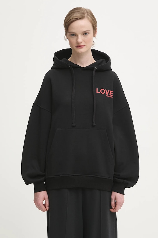 

Хлопковая толстовка свободного кроя с принтом «целующиеся ангелы любви». Fiorucci, черный