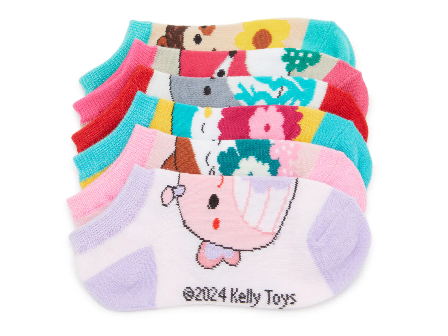 

Носки Squishmallow Kid's No Show Socks - 6 Pack Bioworld, цвет multicolor