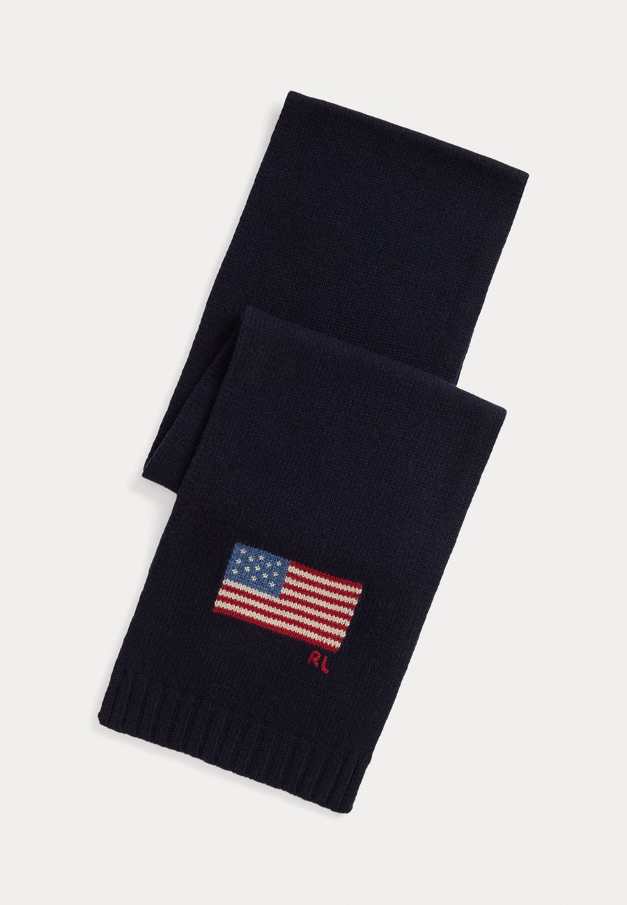 

Шарф Polo Ralph Lauren FLAG KNIT WOOL-BLEND SCARF, Collection Navy/Dark Blue