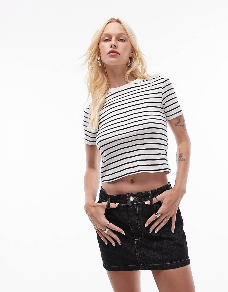 

Topshop – Футболка цвета экрю в полоску