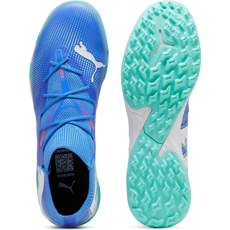 Футбольные бутсы для игры на хард Future 7 Match TT Puma, цвет bluemazing-puma white-electric peppermint — фото 2