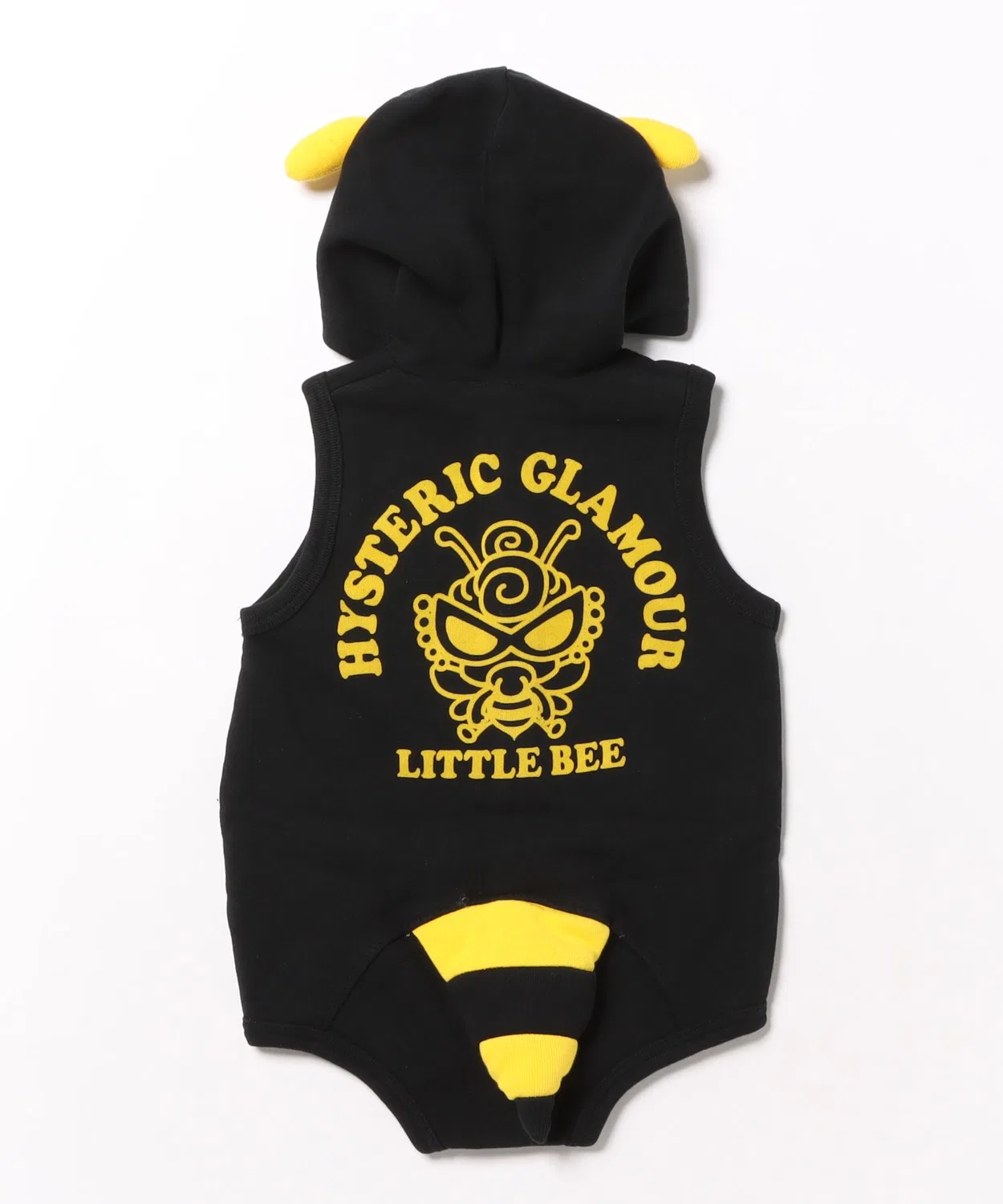 Ромпер LITTLE BEE из футера с рожками и хвостиком, черный — фото 2
