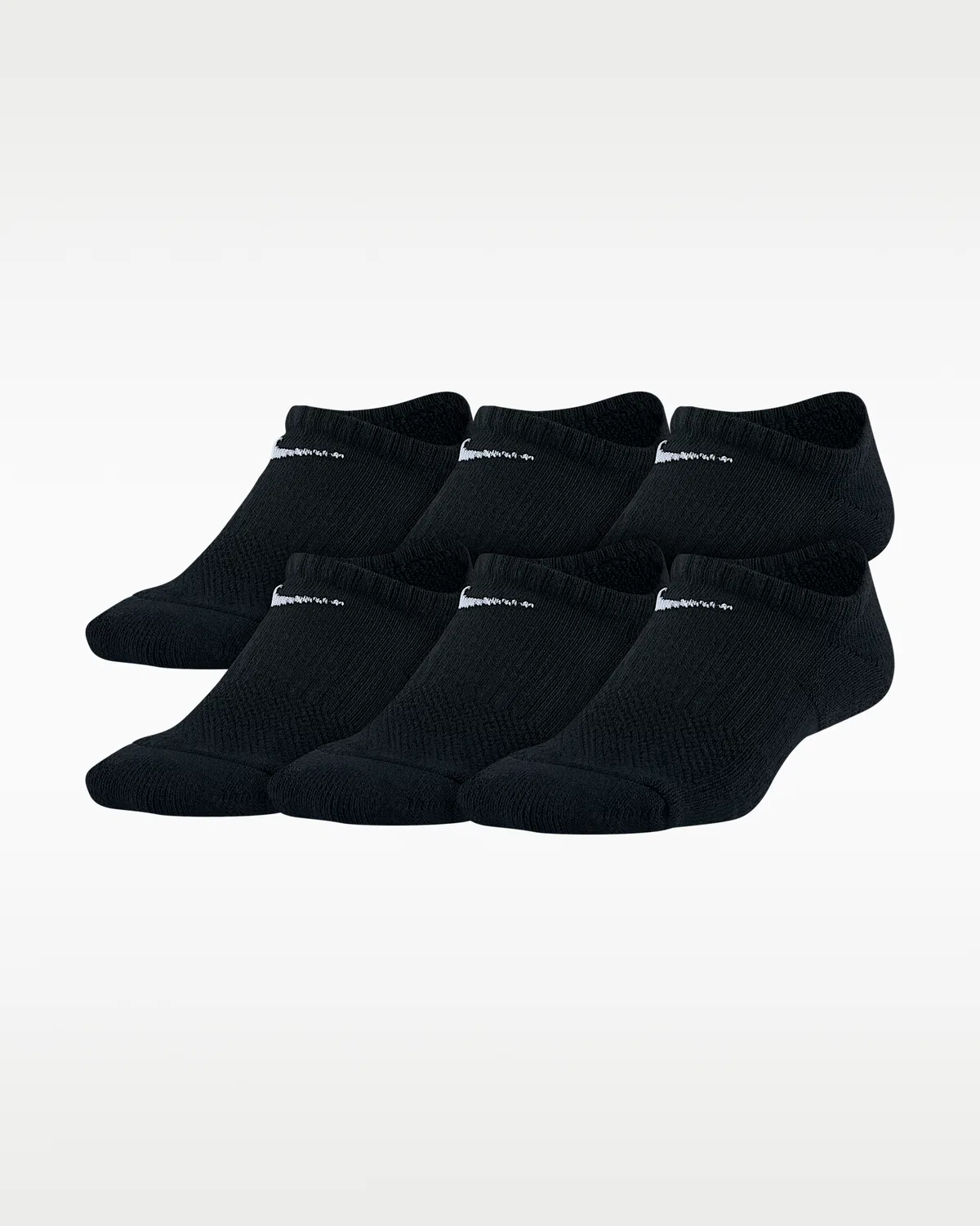 Детские носки Nike Everyday с мягкой подошвой, невидимки (6 пар), Black/White