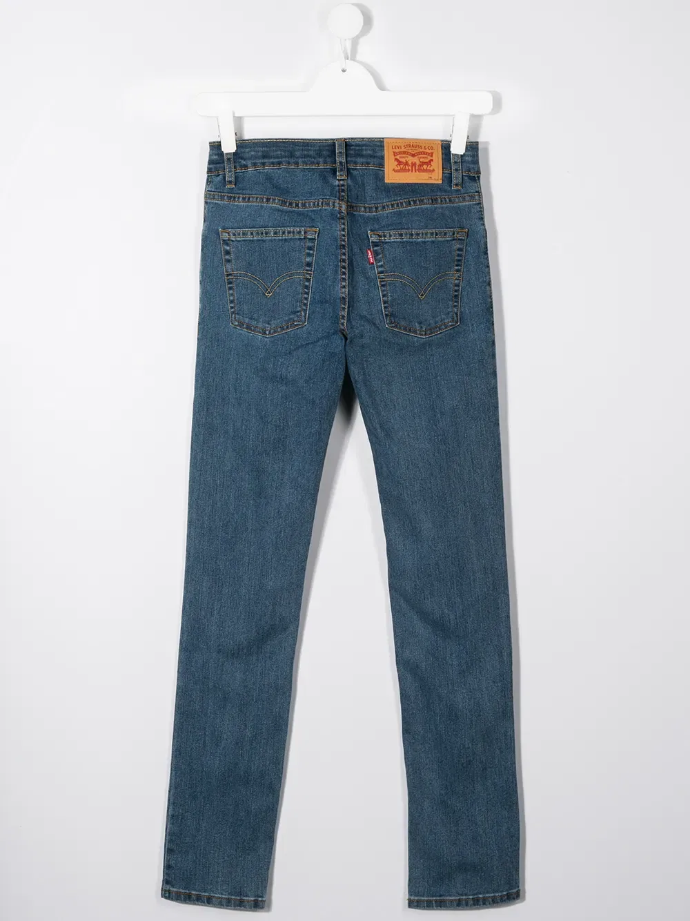 Подростковые выцветшие узкие джинсы Levi'S Kids, синий — фото 2