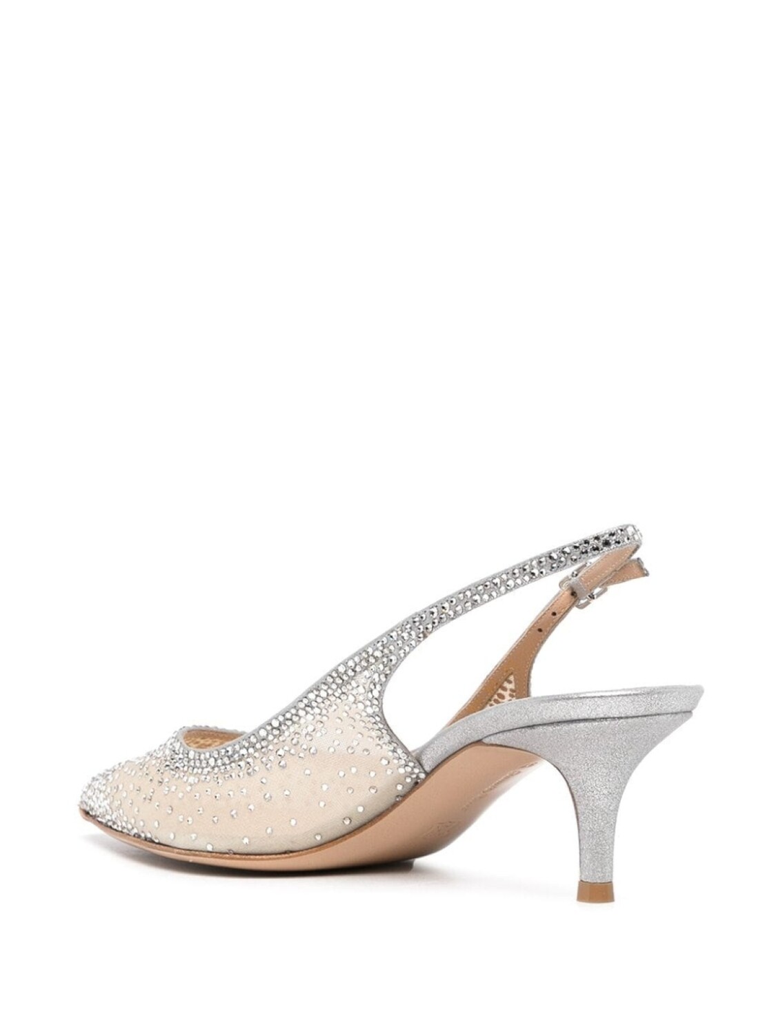 Gianvito Rossi туфли-лодочки Regina с кристаллами, серебряный — фото 3