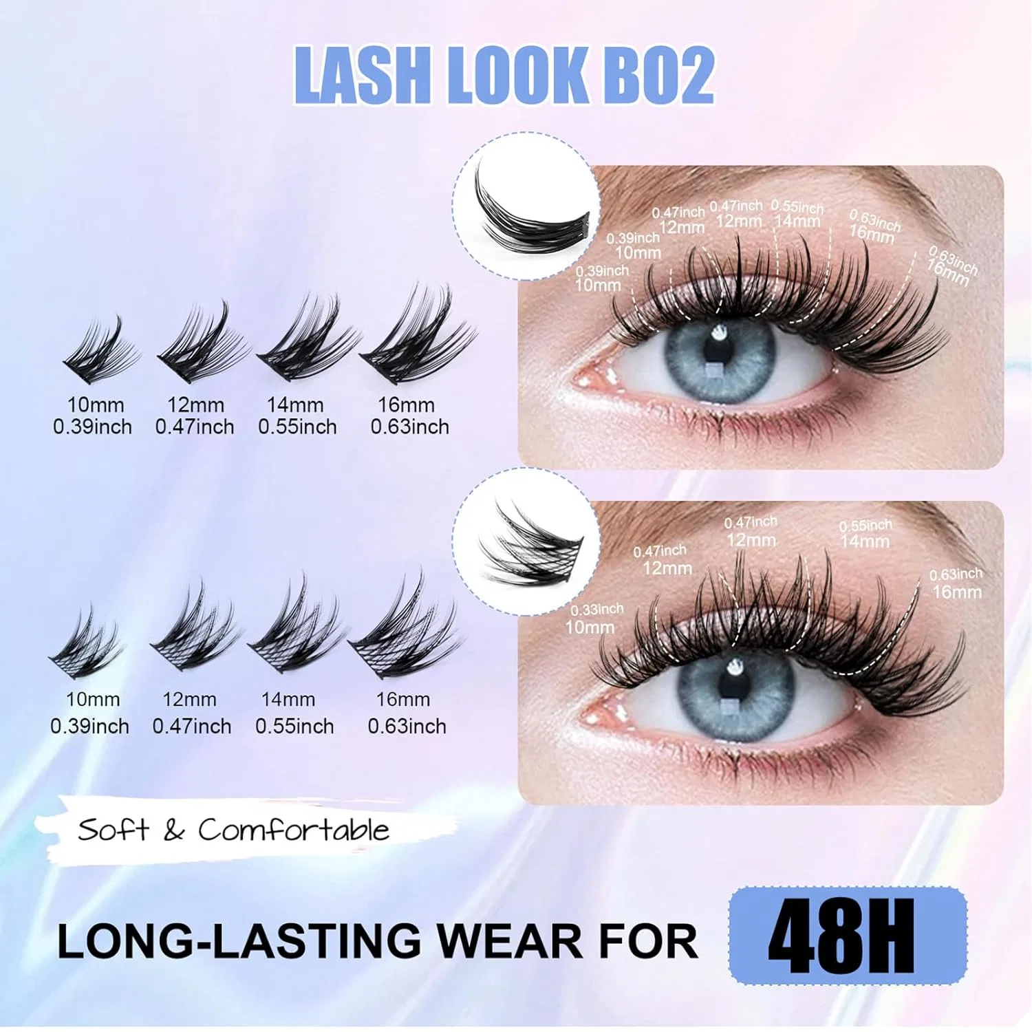 Набор для наращивания ресниц «Cluster Eyelash Kit» от RoseFlower Roseflower, C08 — фото 4