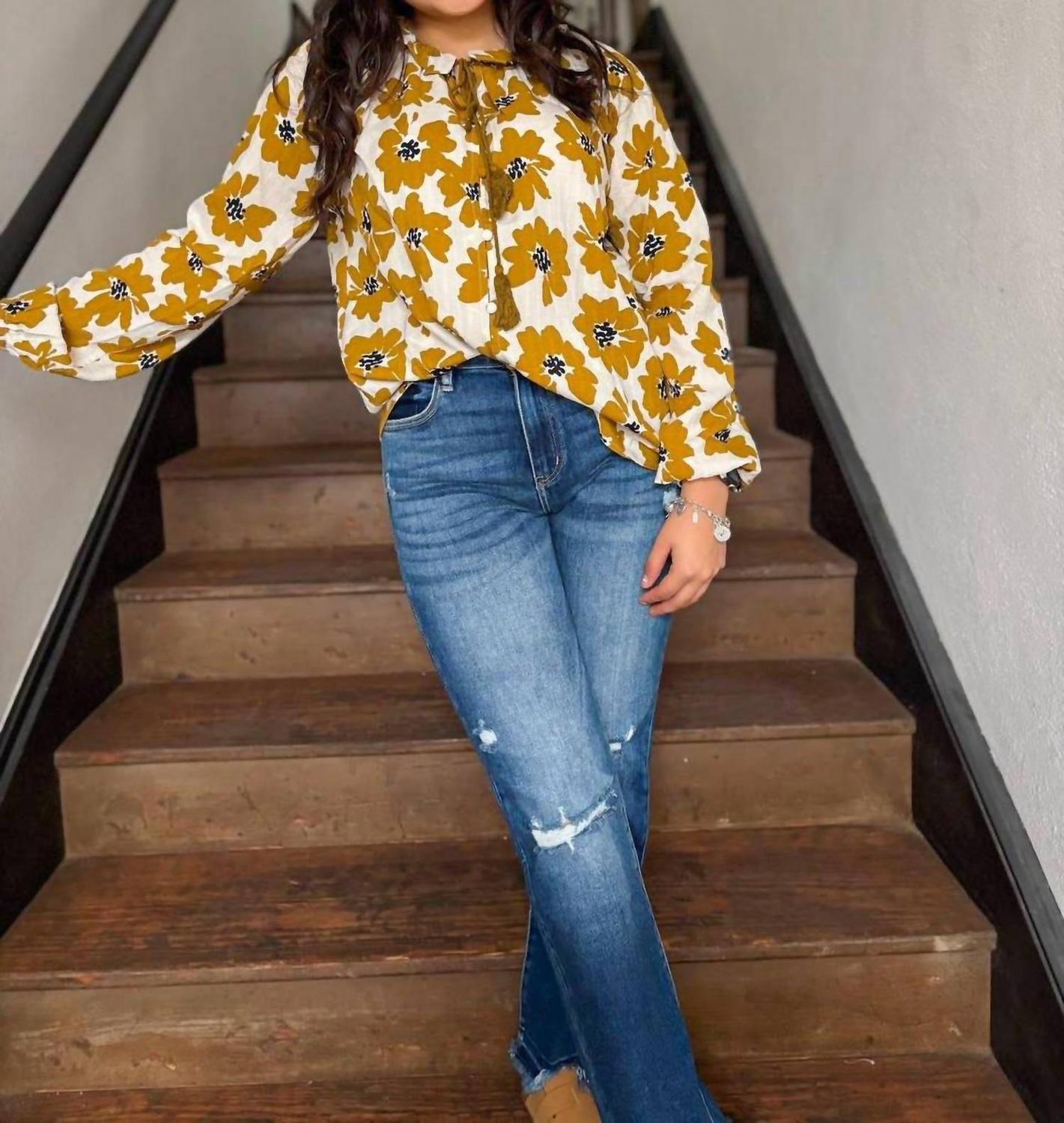 

Топ Adeline в горчичном цвете Doe and Rae, Mustard