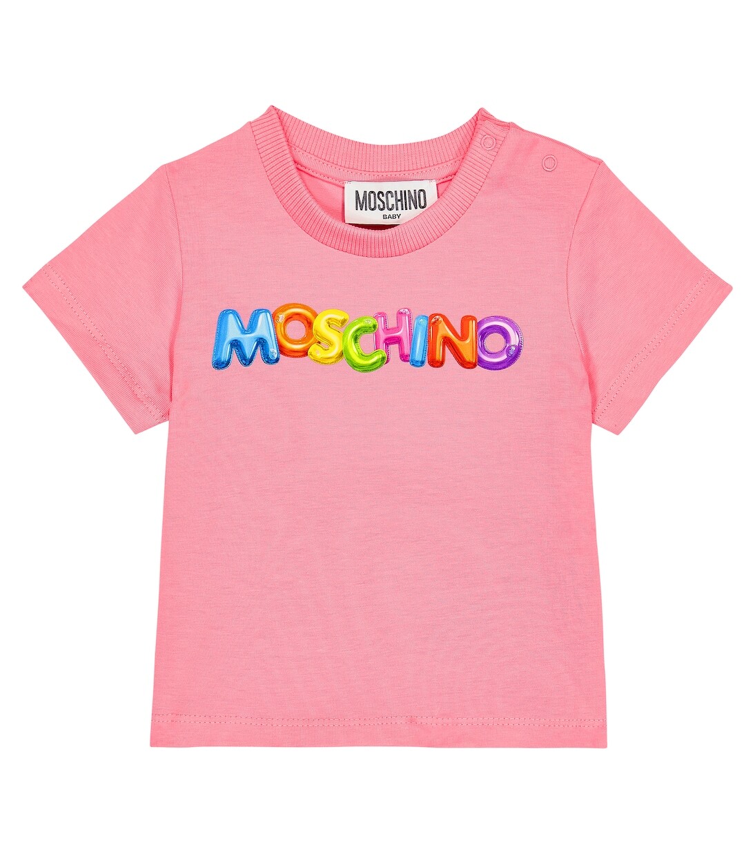 

Футболка из смесового хлопка с логотипом baby Moschino Kids, белый