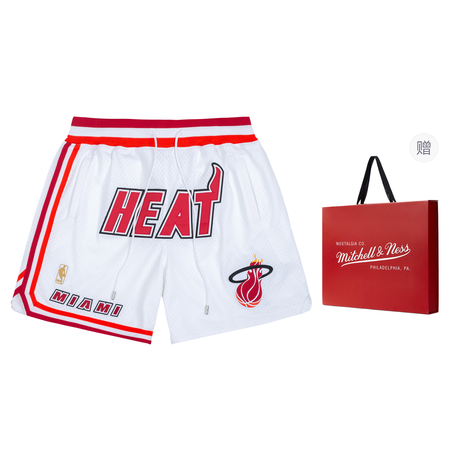 

Mitchell Ness Шорты баскетбольные Mitchell & Ness x Just Don Miami Heat Team Unisex White